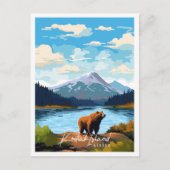 Kodiak Island Alaska vintage reisillustratie Briefkaart (Voorkant)