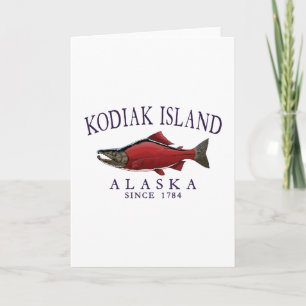 Kodiak Island Alaska Zalm Sinds 1784 Gebogen Pr Pl Kaart