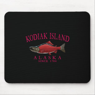 Kodiak Island Alaska Zalm Sinds 1784 Gebogen Rood Muismat