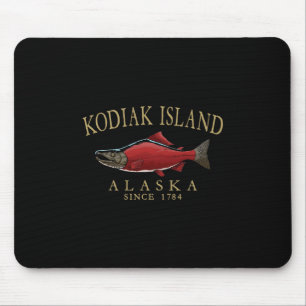 Kodiak Island Alaska Zalm Sinds 1784 Gebogen Tan Muismat