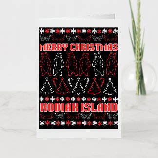 Kodiak Island Ugly Christmas Sweater Wenskaart Folie Wenskaart