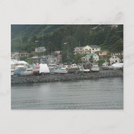 Kodiak Island Vist het Briefkaart van Boats (Voorkant)