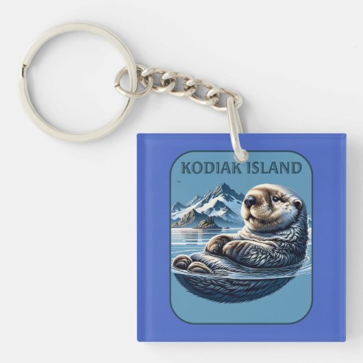Kodiak Island Zee Otter Alaska Sleutelhanger (voorkant)