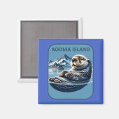 Kodiak Island Zeeotter Alaska Magneet (Voorkant / Achterkant)
