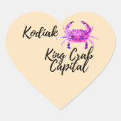 Kodiak Krabbenhoofdstad Hart Sticker (Voorkant)