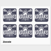 Kodiak Lacrosse - vierkante blauwe Sticker (Vel)