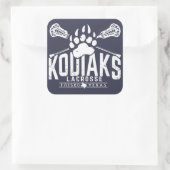 Kodiak Lacrosse - vierkante blauwe Sticker (Tas)