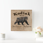  Kodiak Salmon Label (Beer) Vierkante Klok (Huis)