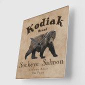  Kodiak Salmon Label (Beer) Vierkante Klok (Hoek)