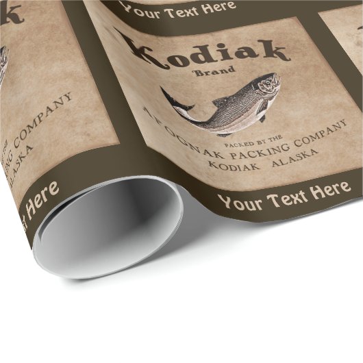  Kodiak Salmon Label Cadeaupapier (Rol Hoek)