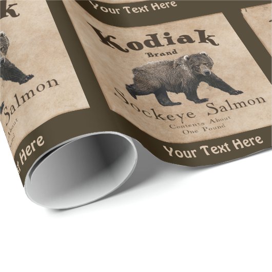Kodiak Salmon Label Cadeaupapier (Rol Hoek)