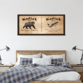 Kodiak Salmon Label Canvas Afdruk (Insitu (Slaapkamer))