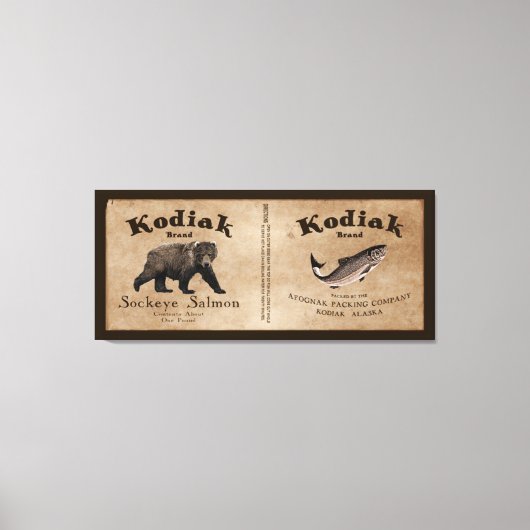 Kodiak Salmon Label Canvas Afdruk (Voorkant)