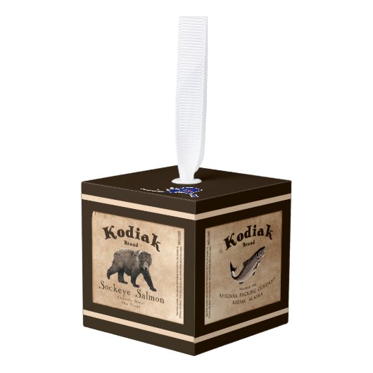 Kodiak Salmon Label Decoratie (Voorkant hoekig)