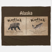 Kodiak Salmon Label Fleece Deken (Voorkant (Horizontaal))