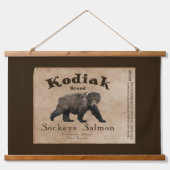  Kodiak Salmon Label Hanging Tapestry Hangend Wandkleed (Voorkant)