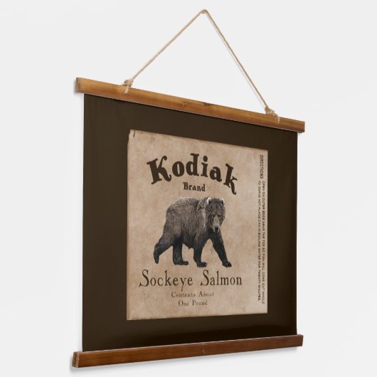  Kodiak Salmon Label Hanging Tapestry Hangend Wandkleed (Gebogen)