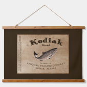  Kodiak Salmon Label Hanging Tapestry Hangend Wandkleed (Voorkant 2)