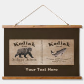  Kodiak Salmon Label Hanging Tapestry Hangend Wandkleed (Voorkant)