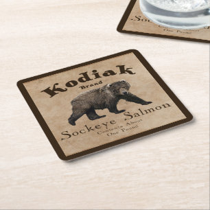 Kodiak Salmon Label Kartonnen Onderzetters