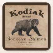 Kodiak Salmon Label Kartonnen Onderzetters (Voorkant)