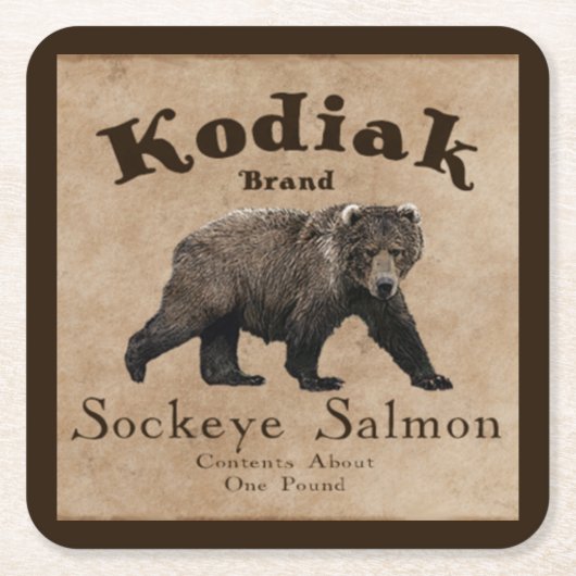  Kodiak Salmon Label Kartonnen Onderzetters (Voorkant)