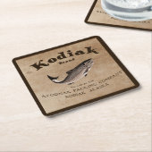  Kodiak Salmon Label Kartonnen Onderzetters (Schuin)
