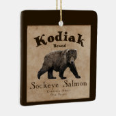  Kodiak Salmon Label Keramisch Ornament (Rechts)