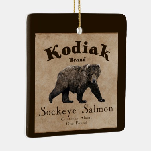  Kodiak Salmon Label Keramisch Ornament (Rechts)