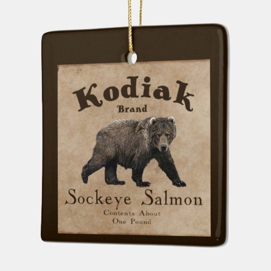  Kodiak Salmon Label Keramisch Ornament (Links)