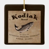  Kodiak Salmon Label Keramisch Ornament (Achterkant)