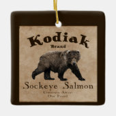  Kodiak Salmon Label Keramisch Ornament (Voorkant)