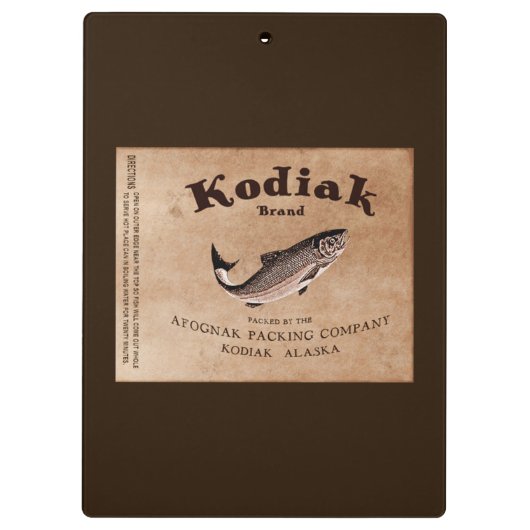  Kodiak Salmon Label Klembord (Achterkant)