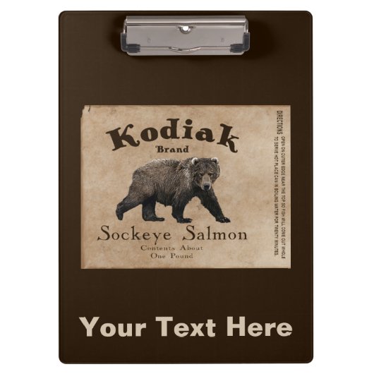 Kodiak Salmon Label Klembord (Voorkant)