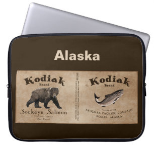 Kodiak Salmon Label Laptop Sleeve