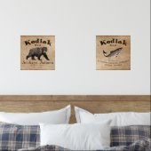 Kodiak Salmon Label Muurkunst Sets (Slaapkamer)
