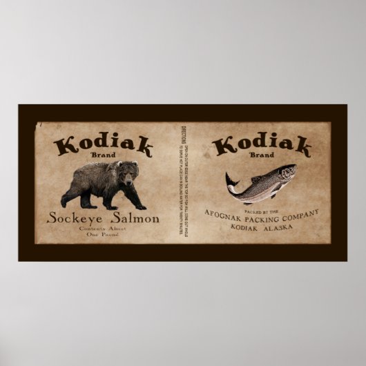 Kodiak Salmon Label Poster (Voorkant)