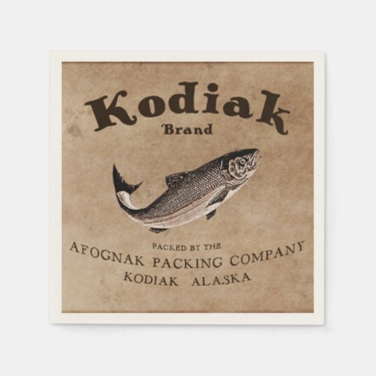 Kodiak Salmon Label Servetten (Voorkant)