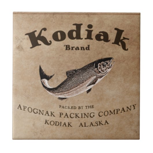  Kodiak Salmon Label Tegeltje (Voorkant)