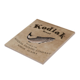 Kodiak Salmon Label Tegeltje