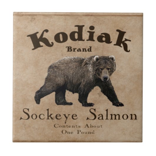  Kodiak Salmon Label Tegeltje (Voorkant)