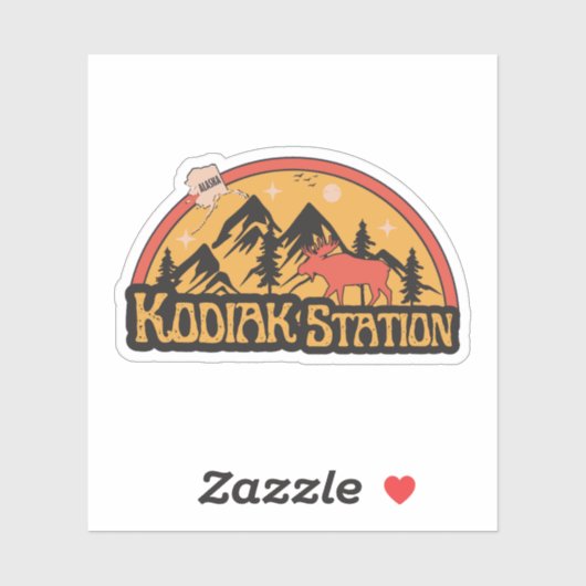 Kodiak Station, Alaska Sticker (Vel)