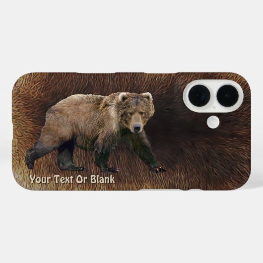 Kodiakbeer op kariboehuid Case-Mate iPhone case (Achterkant (horizontaal))