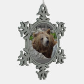 Kodiakbeer Tin Sneeuwvlok Ornament (Links)
