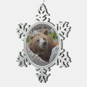 Kodiakbeer Tin Sneeuwvlok Ornament (Rechts)
