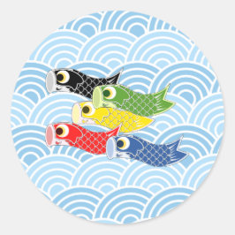 Kodomo-no-hi Karperwindzakken Ronde Sticker