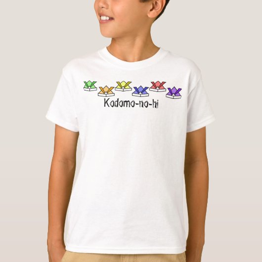Kodomo-no-hi Kleurrijke Samurai helmen T-shirt (Voorkant)