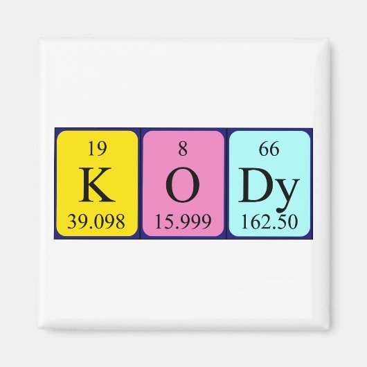 Kody periodieke table name magnet (Voorkant)