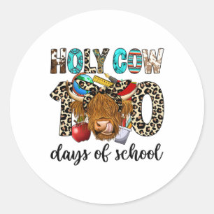 Koe 100 dagen Koe 100 dagen school Ronde Sticker