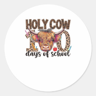 Koe 100 dagen school 100ste dag schoolonderwijs ronde sticker